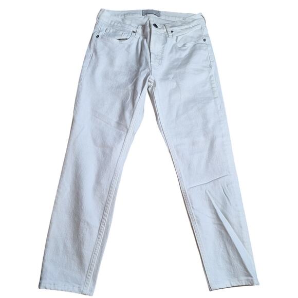 Everlane Women 27 White Coastal Straight Leg Cropped Ankle Length Denim Jean - Picture 1 of 4